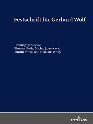cover image of Festschrift fuer Gerhard Wolf